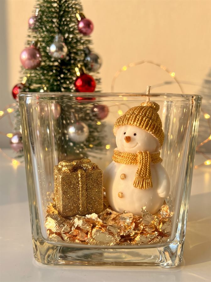 Vela muñeco de nieve